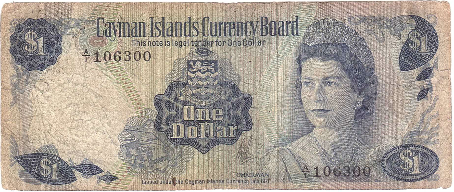 Cayman Islands 1 1971 VG P-1/a
